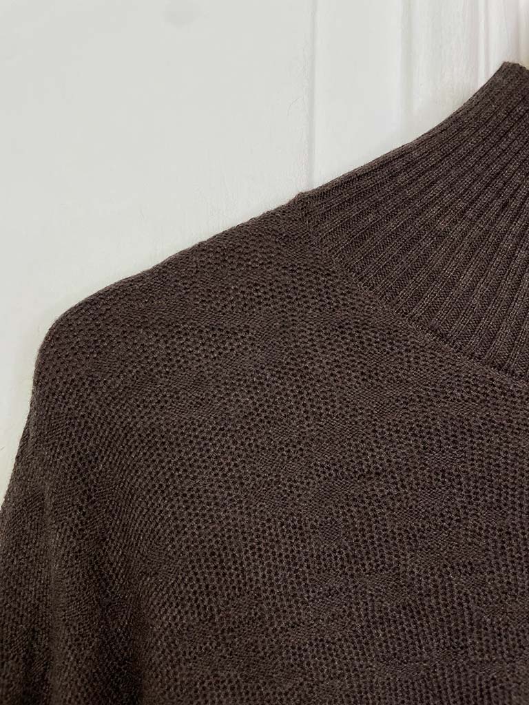 Fringed Pocket Knit - Espresso