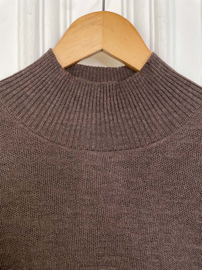 Fringed Pocket Knit - Espresso