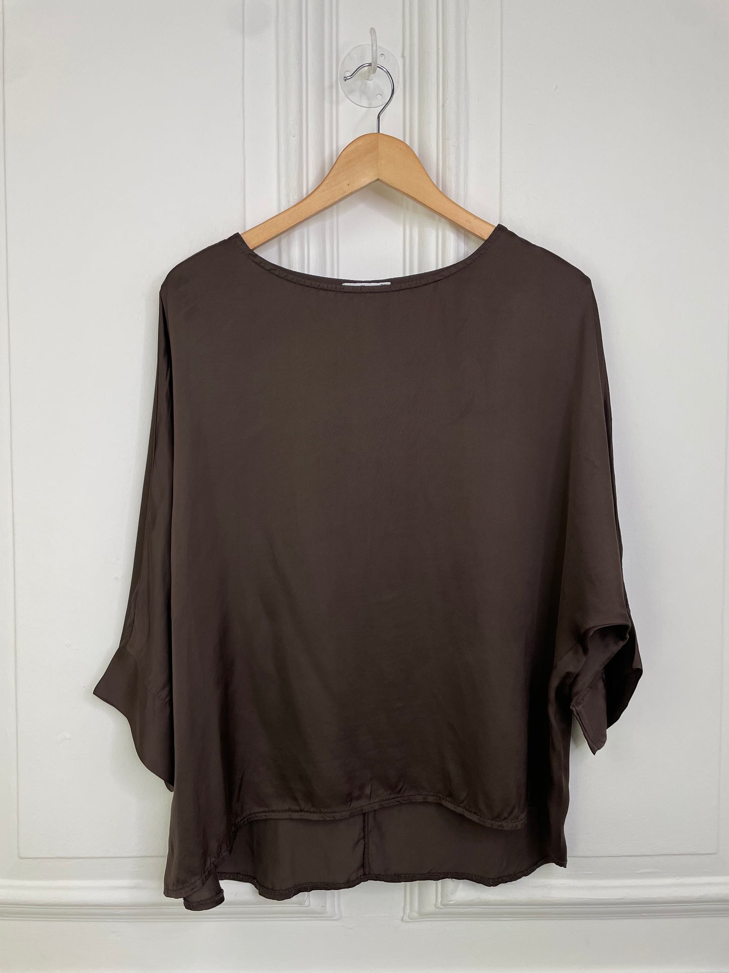 Silk Feel Boxy Top - Chocolate