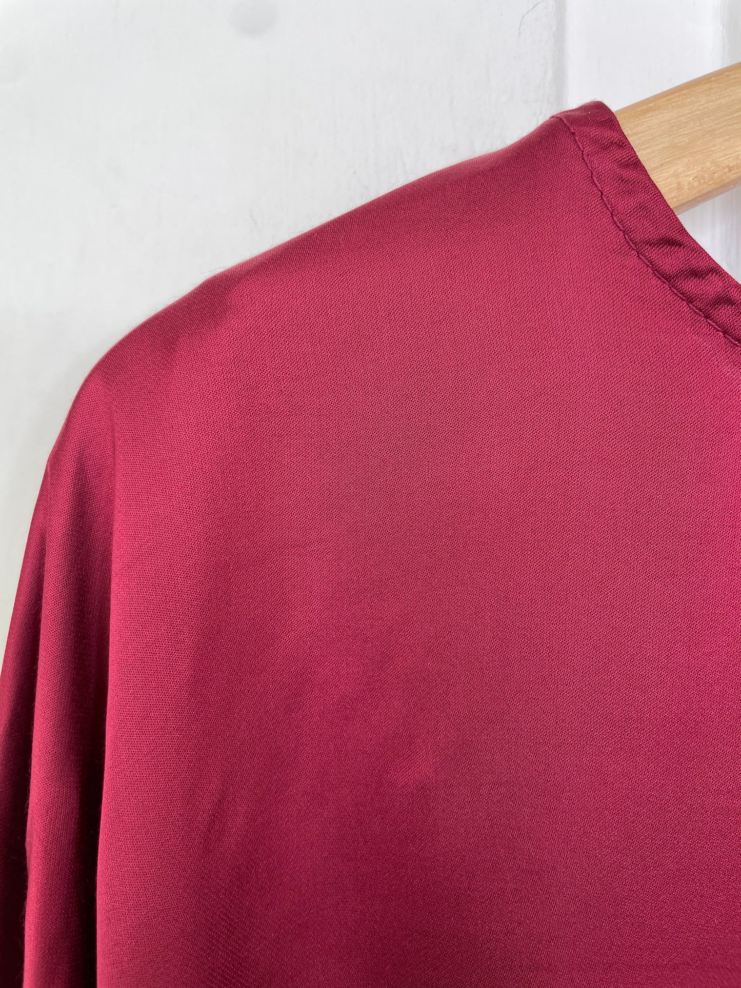 Silk Feel Boxy Top - Burgundy