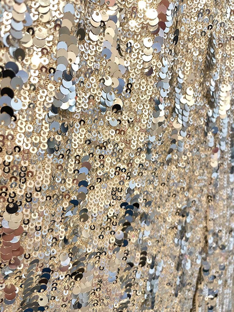 Gilded Sequin Wide Leg Trousers - Champagne