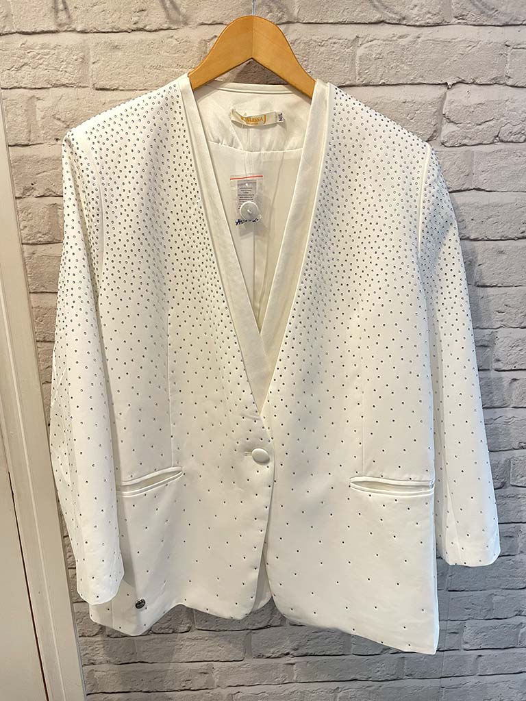 Malissa J Ombré Stud Blazer - Winter White