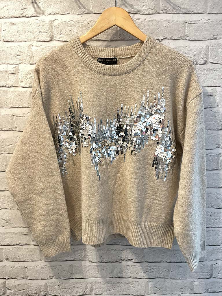 Sequin Aurora Knit - Stone