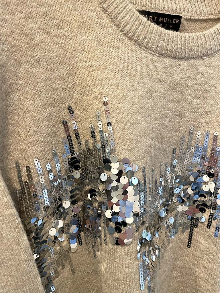 Sequin Aurora Knit - Stone
