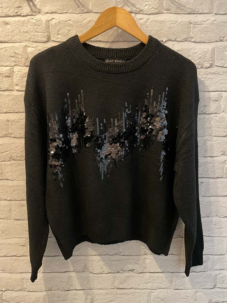 Sequin Aurora Knit - Black