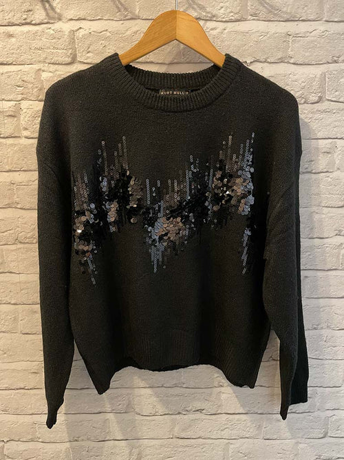 Sequin Aurora Knit - Black