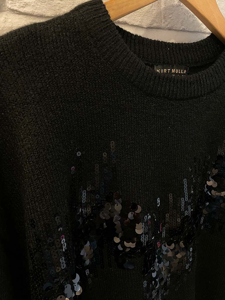 Sequin Aurora Knit - Black