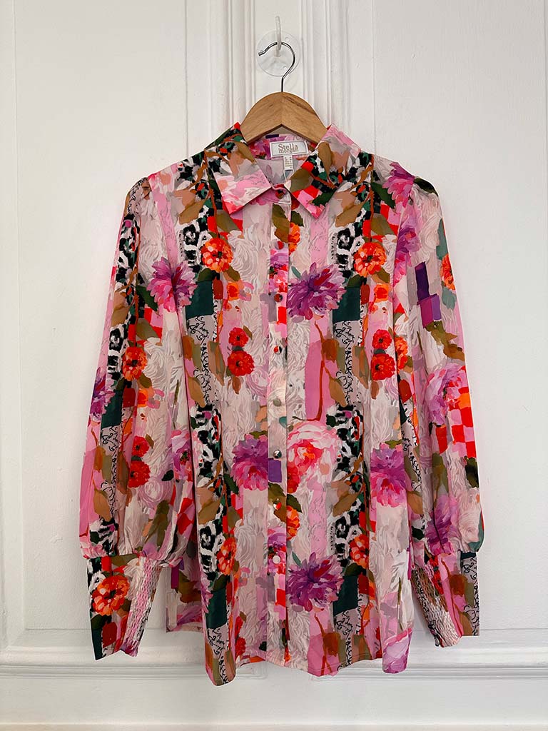 Painted Patchwork Floral Shirt