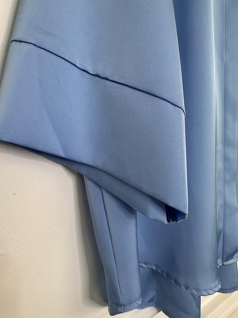 Silk Feel Mandarin Blouse - Sky