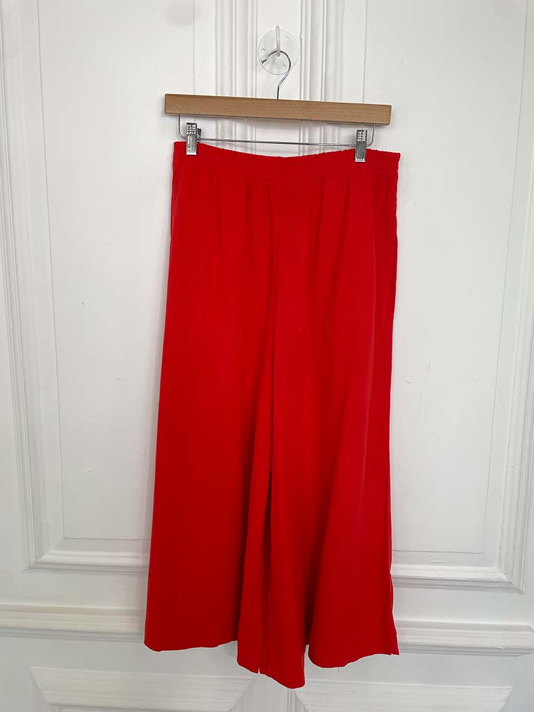 Linen Mix Culottes - Red