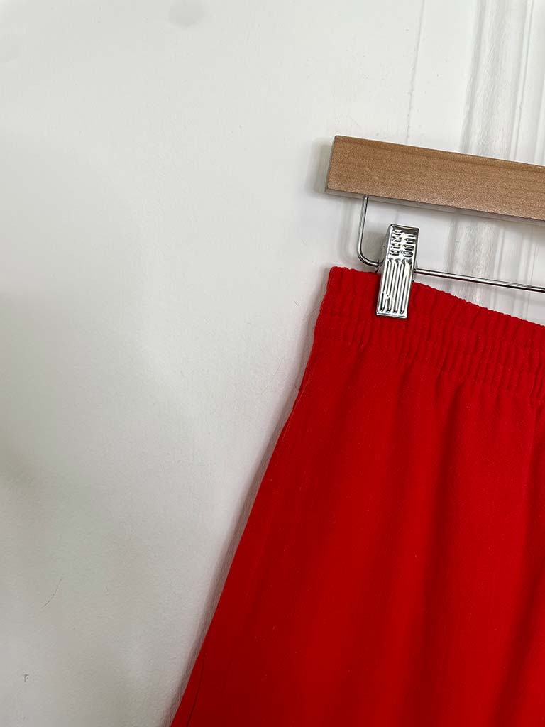 Linen Mix Culottes - Red