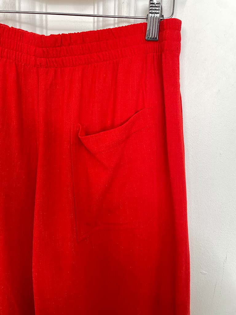 Linen Mix Culottes - Red