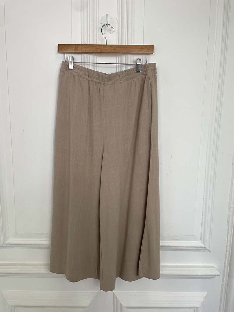 Linen Mix Culottes - Hessian