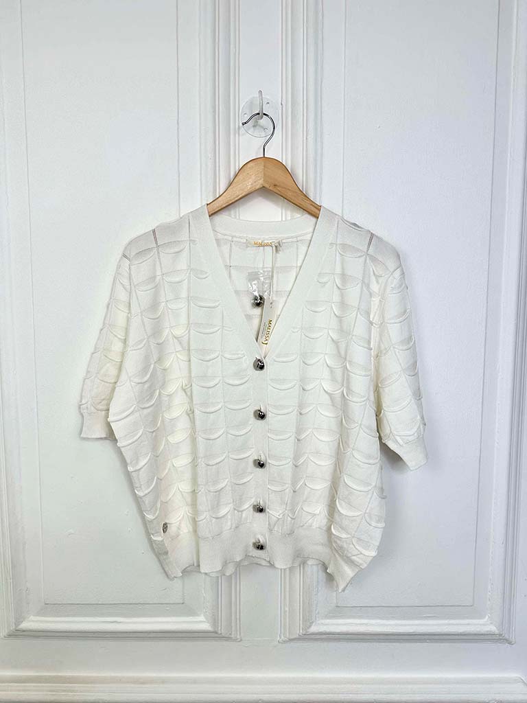 Malissa J Textured Cardigan - White