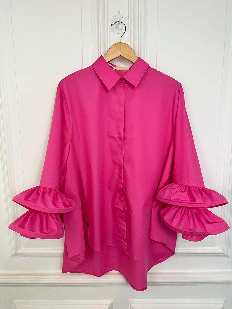 Malissa J Frill Sleeve Shirt - Bubblegum