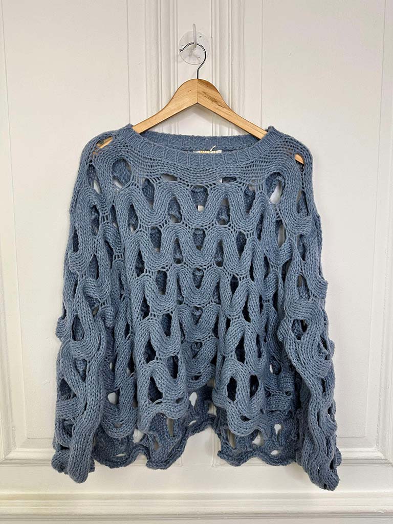 Malissa J Wave Crochet Knit - Cornflower