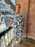 Pegasus Print Midi Dress - Airforce Blue