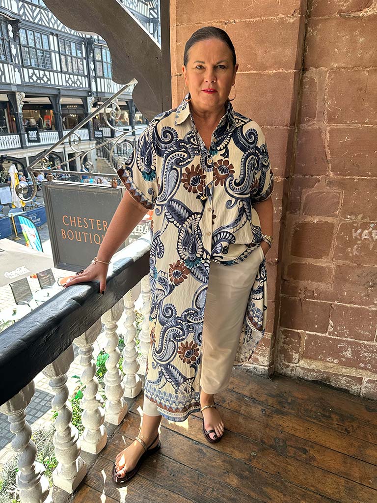 Paisley Shirt Dress - Denim