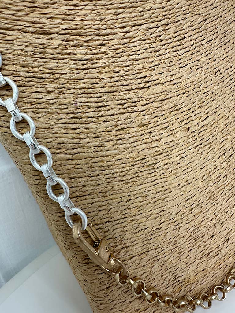Envy Faux Suede & Chain Link Necklace - Taupe