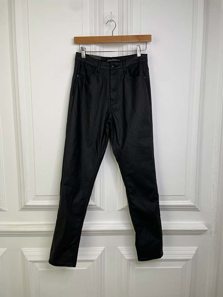 Faux Leather Trousers - Black