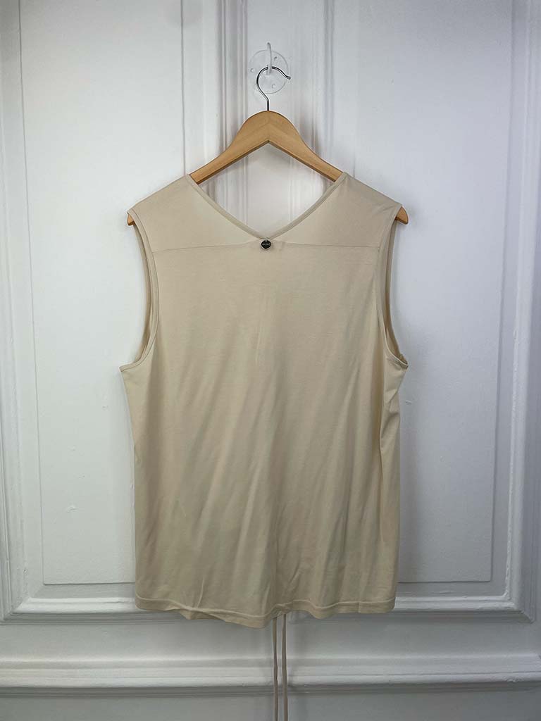 Malissa J Silk Feel Drawstring Vest - Oyster