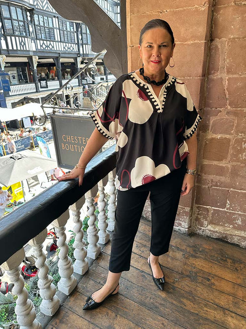 Flower Pop Top - Black