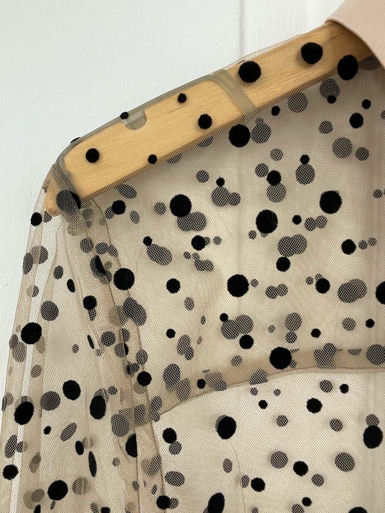 Malissa J Spot Pocket Sheer Shirt Dress - Stone