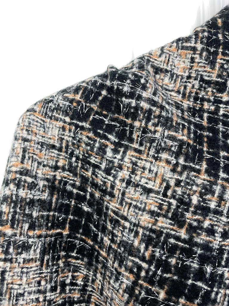 Shimmer Check Scarf - Black