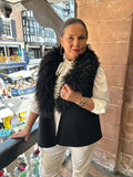 Malissa J Mongolian Fur Gilet - Black