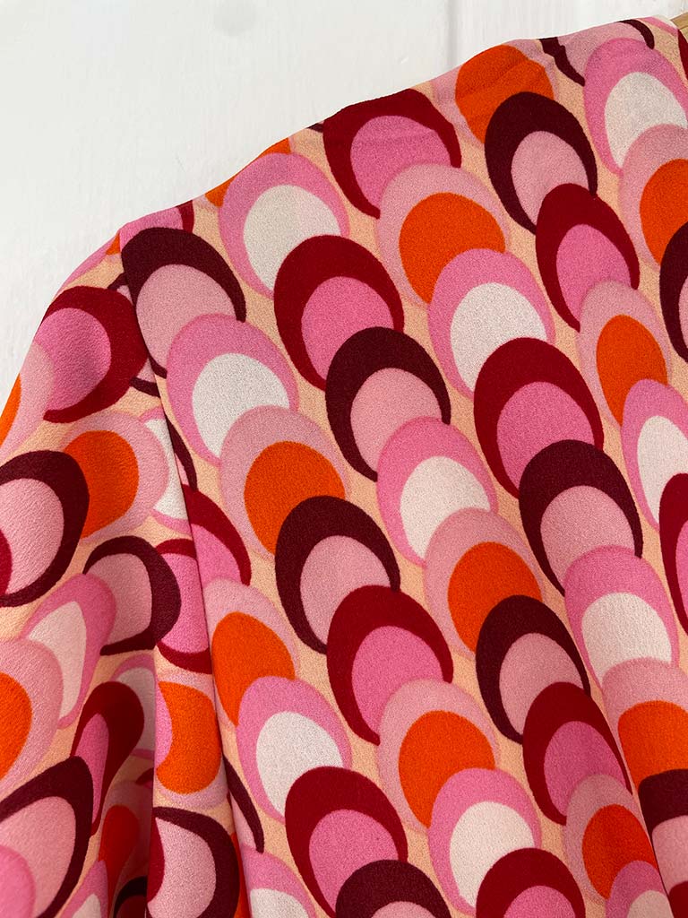 Malissa J Scallop Print Crossover Maxi Dress - Coral