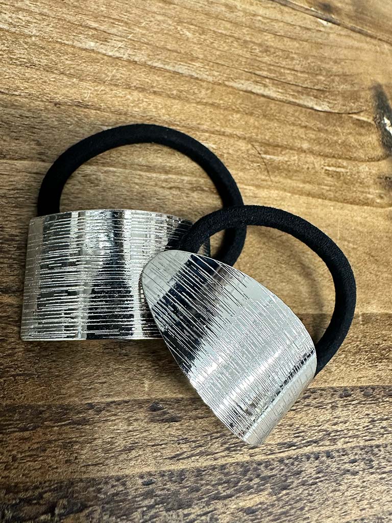 Textured Hair Ties - Silver
