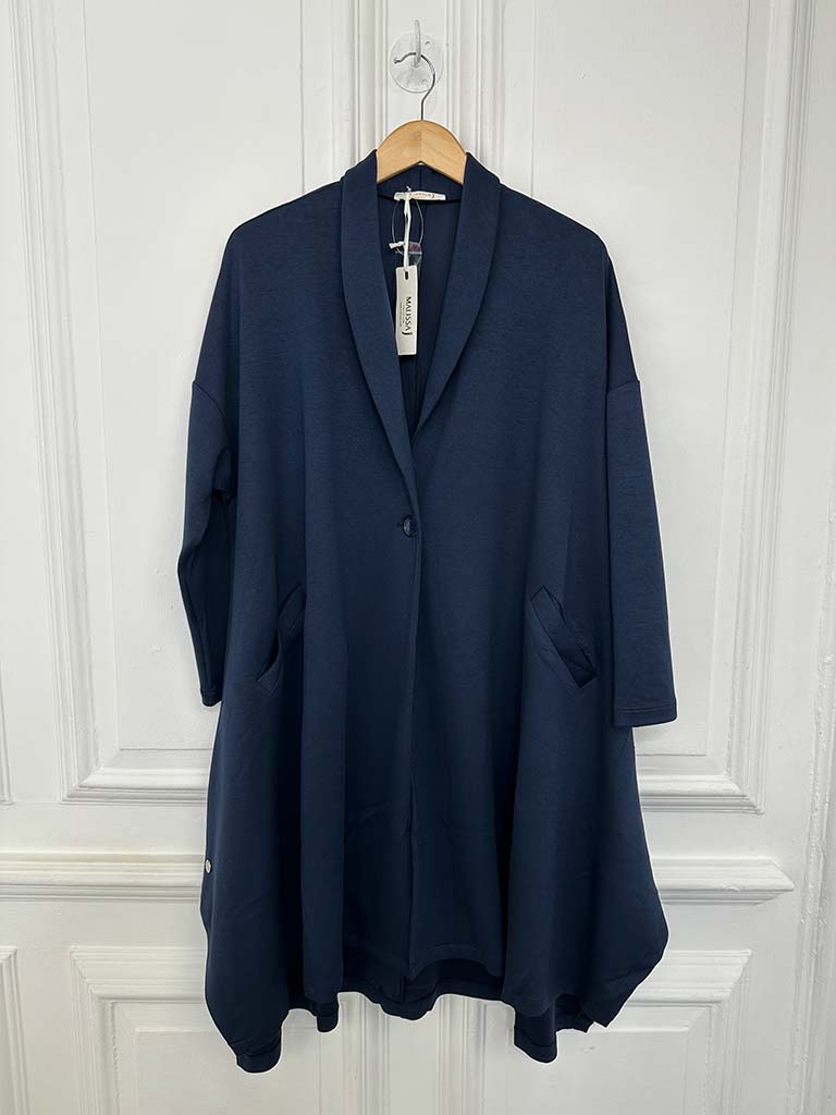 Malissa J Jersey Swing Jacket - Navy