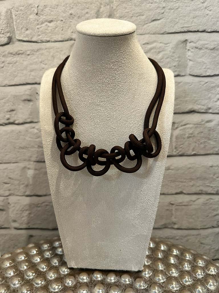 Looped Rope Necklace - Chocolate