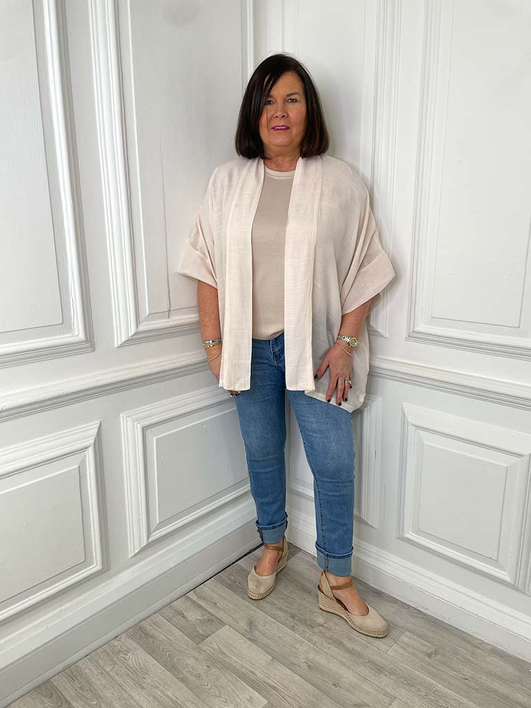 Lightweight Kimono Jacket - Nude