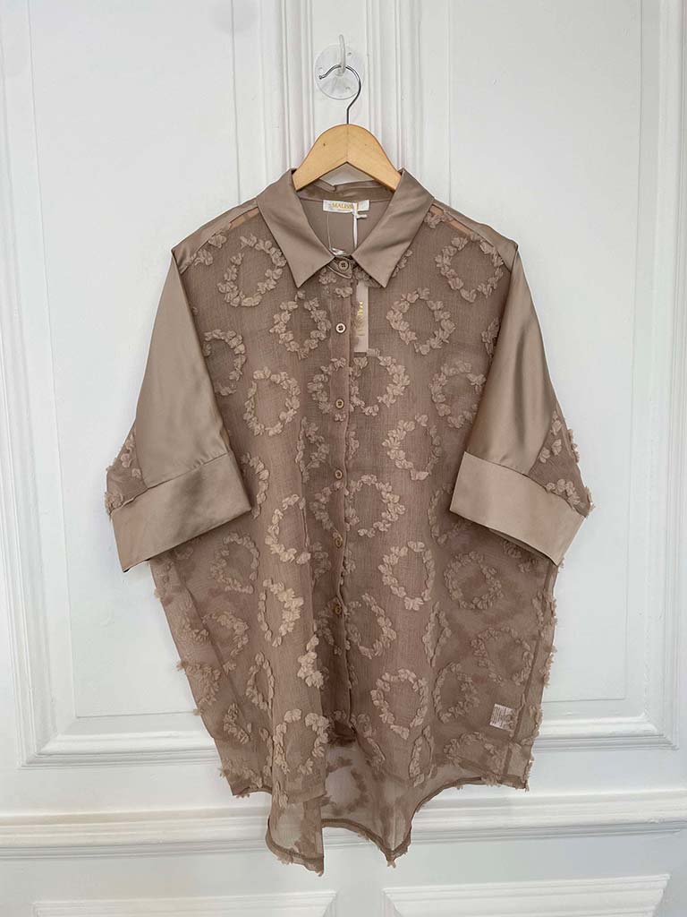 Malissa J Morocco Textured Shirt - Taupe