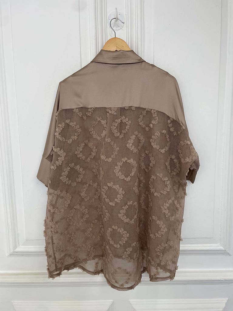 Malissa J Morocco Textured Shirt - Taupe