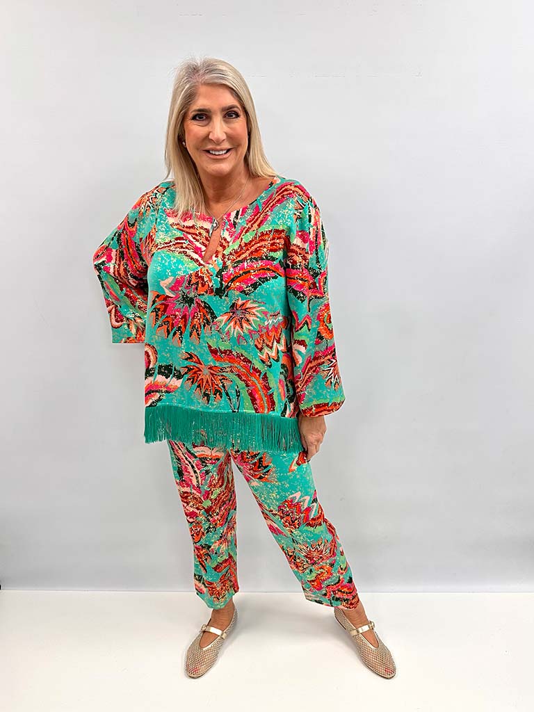 Malissa J Rio Fringed Top - Jade