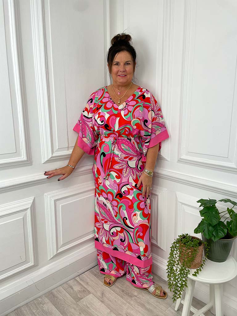 Malissa J Fiore Kaftan Maxi Dress - Pink