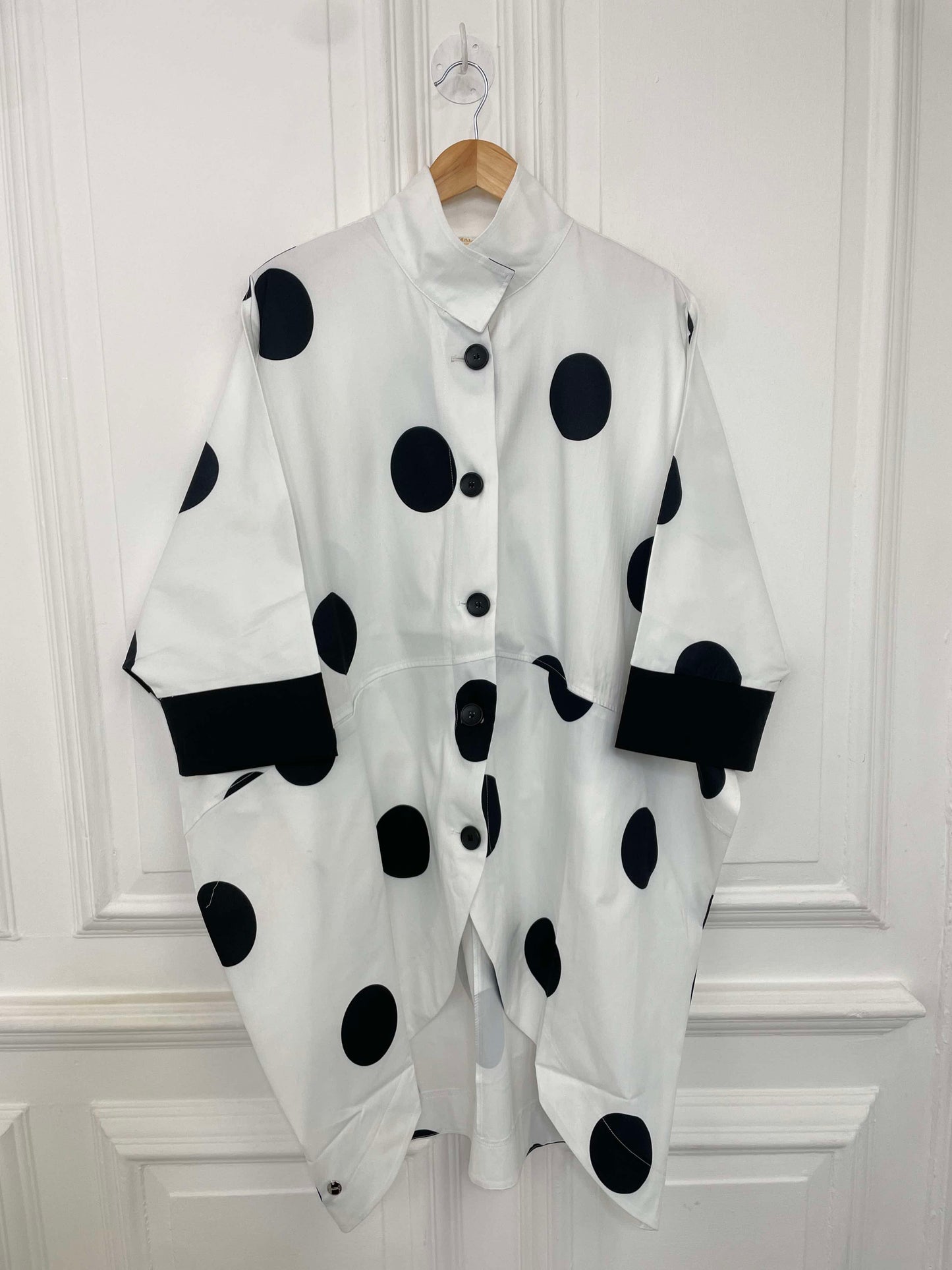 Malissa J Spot Print Shirt Jacket - White