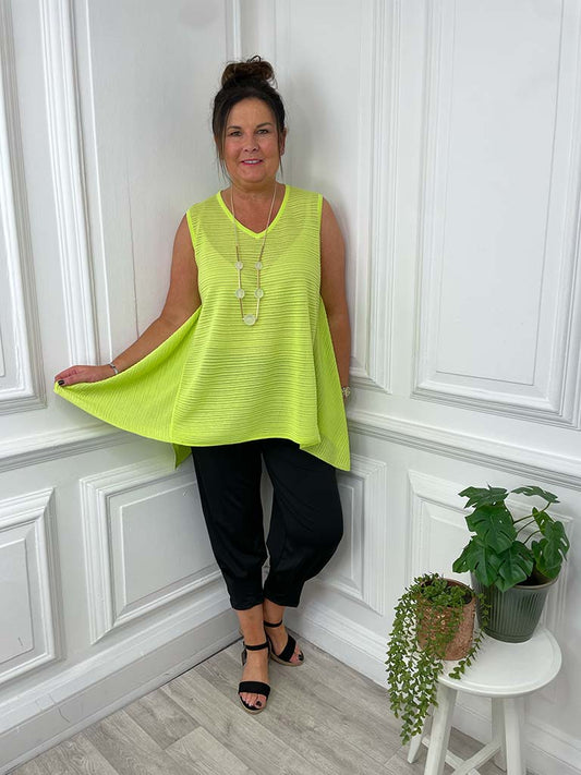 Malissa J Ribbed Knitted Top - Lime