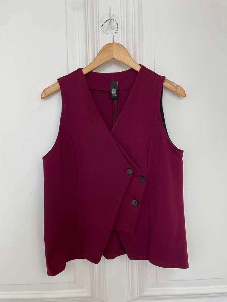 I.D Double Button Waistcoat - Merlot