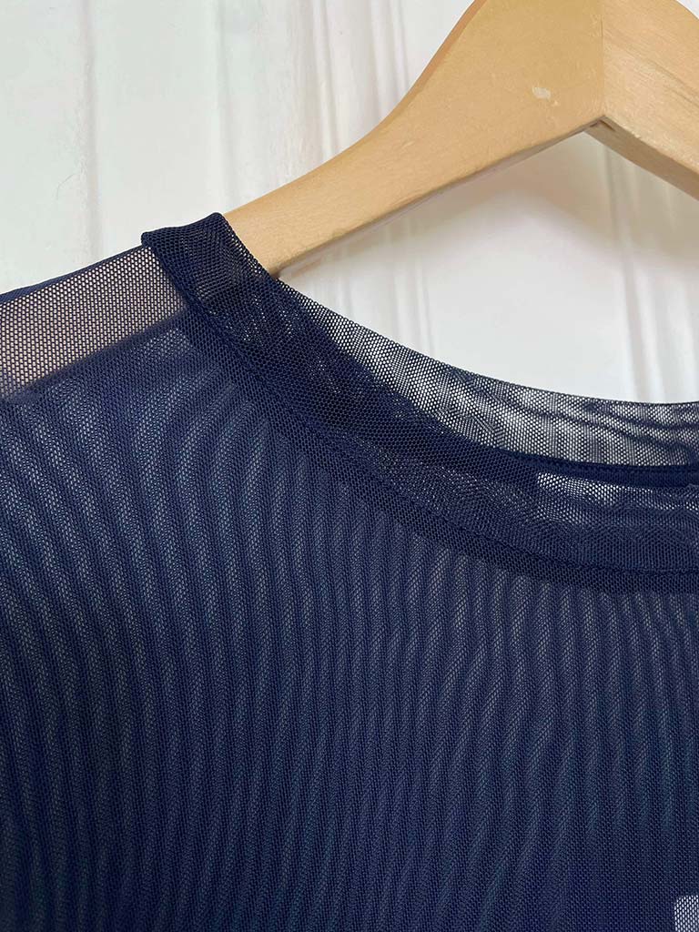 Luxe Mesh Layering Top - Navy