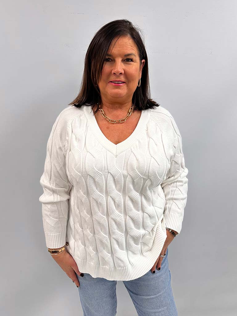 Malissa J Cable Knit - Warm White