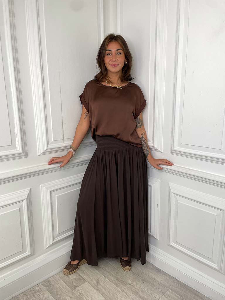 Wide Leg Palazzos - Chocolate