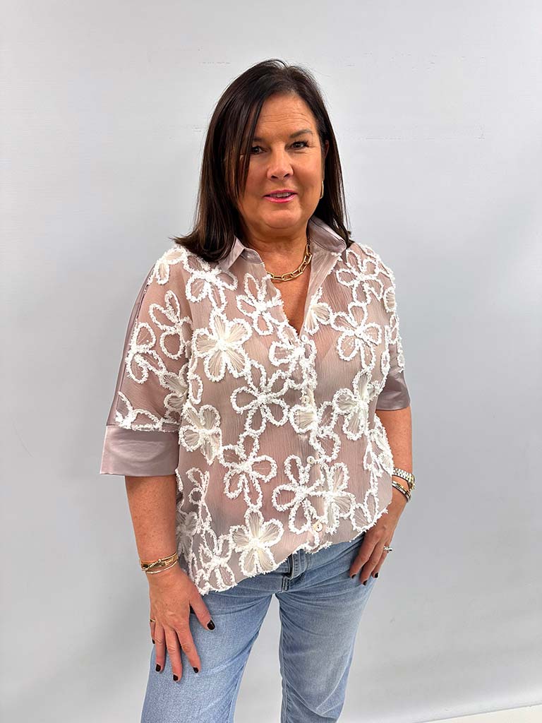 Malissa J Daisy Embellished Shirt