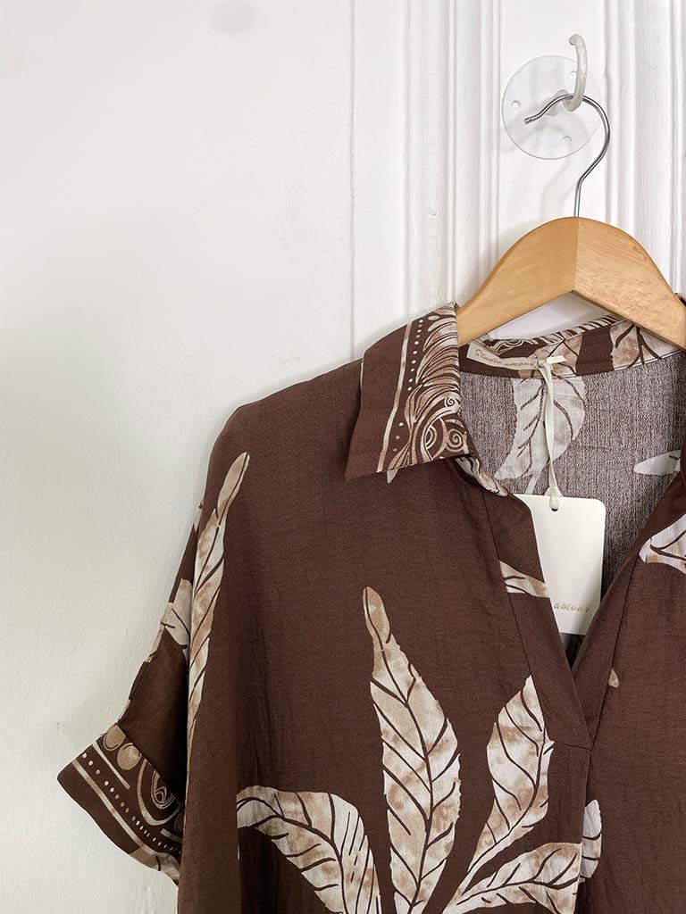 Botanical Tunic Dress - Chocolate