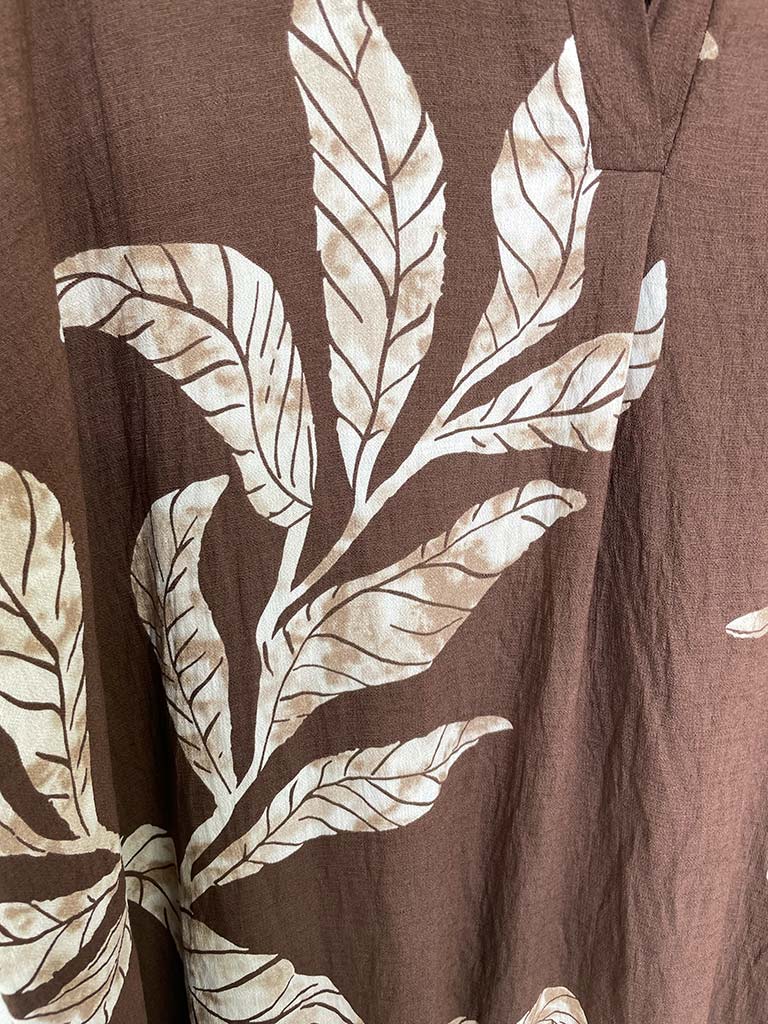Botanical Tunic Dress - Chocolate
