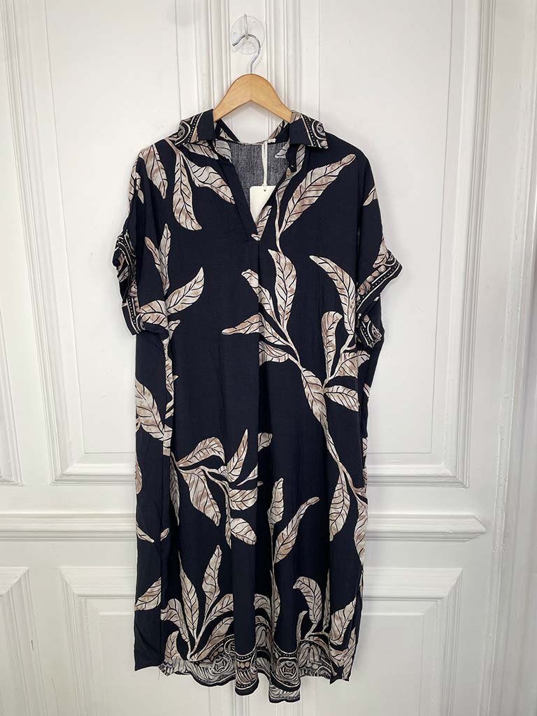 Botanical Tunic Dress - Midnight
