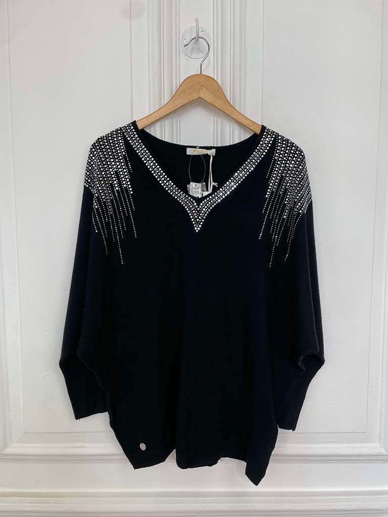 Malissa J Studded Knit - Black