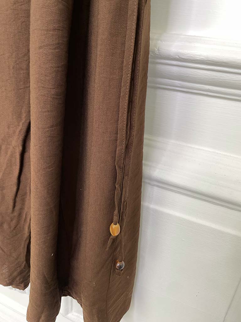 Ruched Tie Side Dress - Chocolate